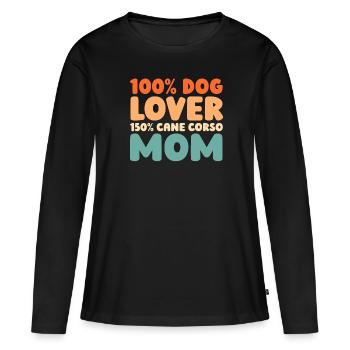 Cane corso - T-shirt manches longues Premium bio Femme - noir - Devant - Julia (174cm)