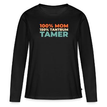 Maman Maman - T-shirt manches longues Premium bio Femme - noir - Devant - Julia (174cm)