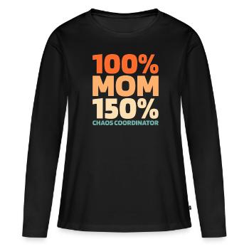 Maman Maman - T-shirt manches longues Premium bio Femme - noir - Devant - Julia (174cm)