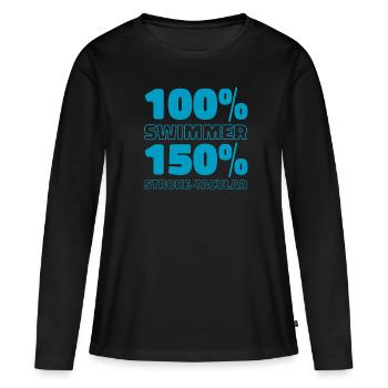 Nageurs nageurs - T-shirt manches longues Premium bio Femme - noir - Devant - Julia (174cm)