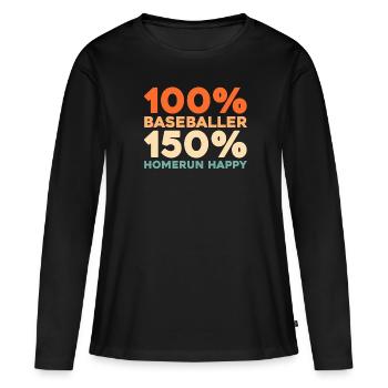 Base-ball - T-shirt manches longues Premium bio Femme - noir - Devant - Julia (174cm)