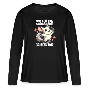 Chinchilla Funny Please Keep Your Mouth Shut - Women's Premium Organic Long Sleeve Shirt - black - Front - Julia (174cm)
