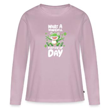 Frog Toad Funny Fucked Up Day - Women's Premium Organic Long Sleeve Shirt - dusky pink - Front - Julia (174cm)