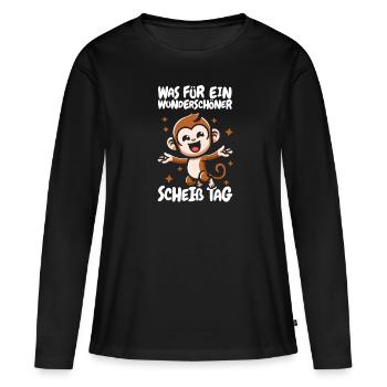 Monkey funny please keep your mouth shut - Women's Premium Organic Long Sleeve Shirt - black - Front - Julia (174cm)