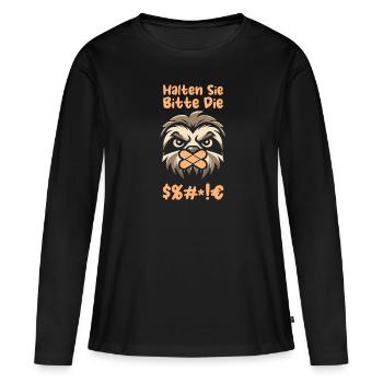 Sloth, please keep your mouth shut - Women's Premium Organic Long Sleeve Shirt - black - Front - Julia (174cm)