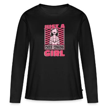 Chanteuse de chorale Juste une chanteuse de chorale - T-shirt manches longues Premium bio Femme - noir - Devant - Julia (174cm)