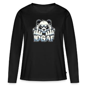 Panda géant Panda Ours Idgaf - T-shirt manches longues Premium bio Femme - noir - Devant - Julia (174cm)