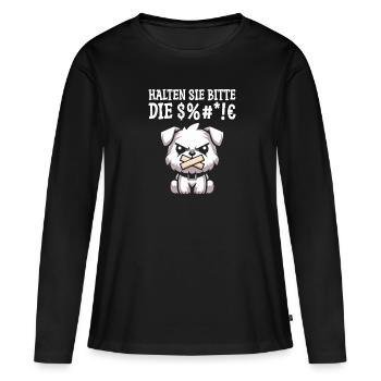 Wheaten Terriers, please keep your mouth shut - Women's Premium Organic Long Sleeve Shirt - black - Front - Julia (174cm)