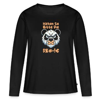 Panda géant Panda Ours - T-shirt manches longues Premium bio Femme - noir - Devant - Julia (174cm)