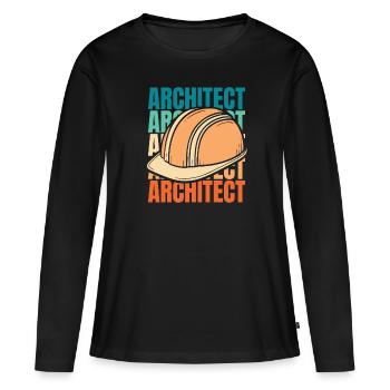 Architecte Architecture - T-shirt manches longues Premium bio Femme - noir - Devant - Julia (174cm)