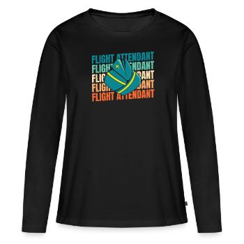 Hôtesse de l’air hôtesse de l’air - T-shirt manches longues Premium bio Femme - noir - Devant - Julia (174cm)