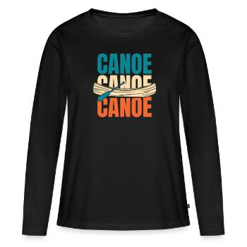 Canoë canoë - T-shirt manches longues Premium bio Femme - noir - Devant - Julia (174cm)