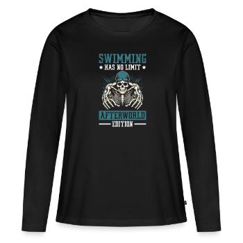 flotteur de natation squelette - T-shirt manches longues Premium bio Femme - noir - Devant - Julia (174cm)