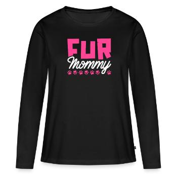 Hund Vierbeiner Hundemama Fur Mommy - Frauen Premium Bio Langarmshirt - Schwarz - Vorne - Julia (174cm)