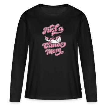 Canoë Canoë Juste une maman canoë - T-shirt manches longues Premium bio Femme - noir - Devant - Julia (174cm)