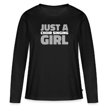Chanteuse de chorale Juste une chanteuse de chorale - T-shirt manches longues Premium bio Femme - noir - Devant - Julia (174cm)