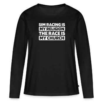 Sim Racing - T-shirt manches longues Premium bio Femme - noir - Devant - Julia (174cm)