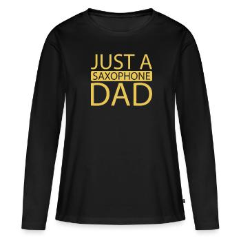 Saxophon Saxofon Juste un papa saxophone - T-shirt manches longues Premium bio Femme - noir - Devant - Julia (174cm)