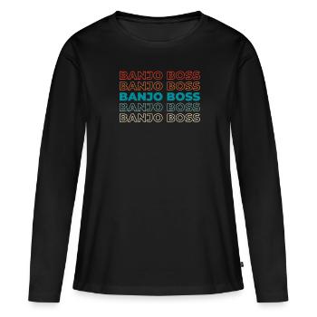 Banjo - T-shirt manches longues Premium bio Femme - noir - Devant - Julia (174cm)