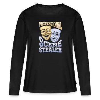 Acteur - T-shirt manches longues Premium bio Femme - noir - Devant - Julia (174cm)