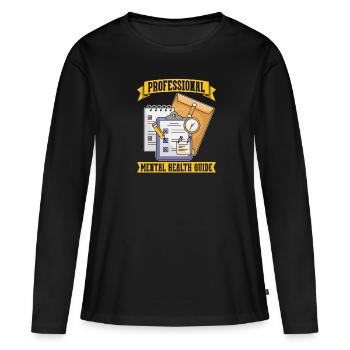 Conseiller - T-shirt manches longues Premium bio Femme - noir - Devant - Julia (174cm)