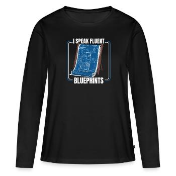 Author - Women's Premium Organic Long Sleeve Shirt - black - Front - Julia (174cm)