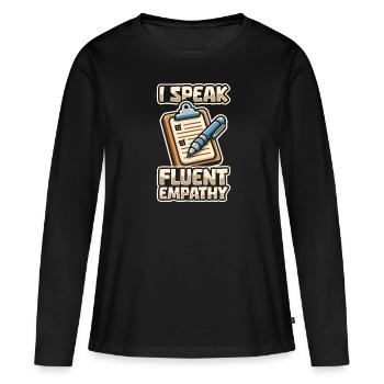 Conseiller - T-shirt manches longues Premium bio Femme - noir - Devant - Julia (174cm)