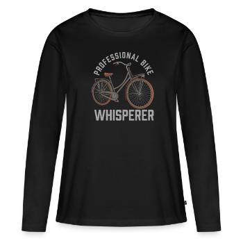 Fahrradmechaniker - Frauen Premium Bio Langarmshirt - Schwarz - Vorne - Julia (174cm)