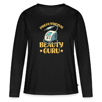 Spécialiste de la beauté - T-shirt manches longues Premium bio Femme - noir - Devant - Julia (174cm)