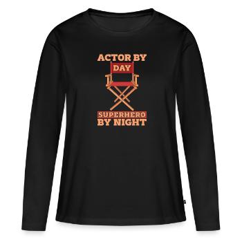 Acteur - T-shirt manches longues Premium bio Femme - noir - Devant - Julia (174cm)