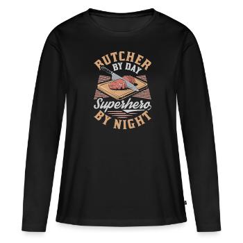 Bouchers, bouchers, bouchers - T-shirt manches longues Premium bio Femme - noir - Devant - Julia (174cm)