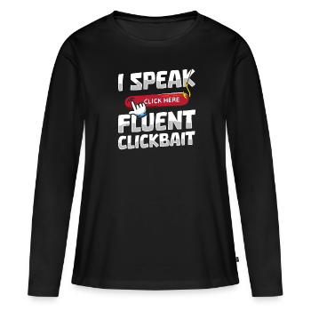 Blogger Blogging - Women's Premium Organic Long Sleeve Shirt - black - Front - Julia (174cm)