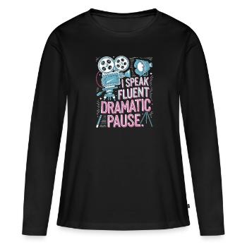 Acteur - T-shirt manches longues Premium bio Femme - noir - Devant - Julia (174cm)