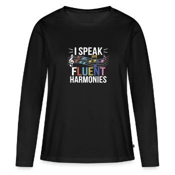 Professeur de chorale - T-shirt manches longues Premium bio Femme - noir - Devant - Julia (174cm)