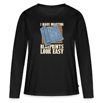Author - Women's Premium Organic Long Sleeve Shirt - black - Front - Julia (174cm)