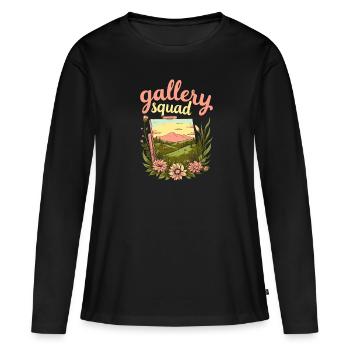 Marchand d’art Kader - T-shirt manches longues Premium bio Femme - noir - Devant - Julia (174cm)