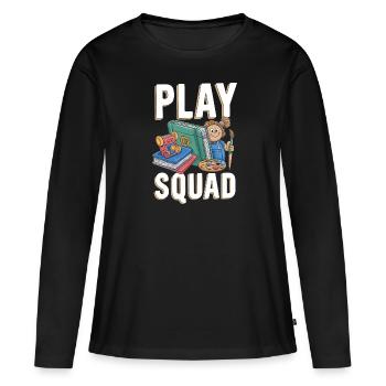Brigade de garde d’enfants - T-shirt manches longues Premium bio Femme - noir - Devant - Julia (174cm)