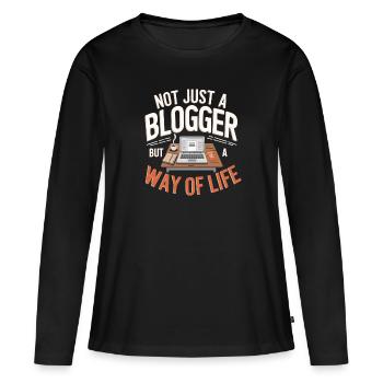Blogger Blogging - Women's Premium Organic Long Sleeve Shirt - black - Front - Julia (174cm)