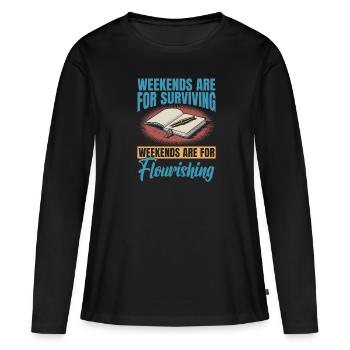 Calligraphy - Women's Premium Organic Long Sleeve Shirt - black - Front - Julia (174cm)