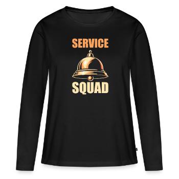 Équipe de conciergerie - T-shirt manches longues Premium bio Femme - noir - Devant - Julia (174cm)