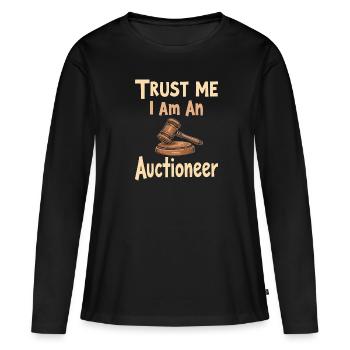 Commissaire-priseur - T-shirt manches longues Premium bio Femme - noir - Devant - Julia (174cm)