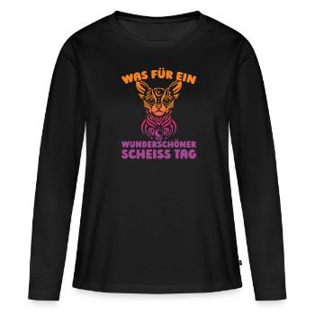 Chihuahua please keep your mouth shut - Women's Premium Organic Long Sleeve Shirt - black - Front - Julia (174cm)