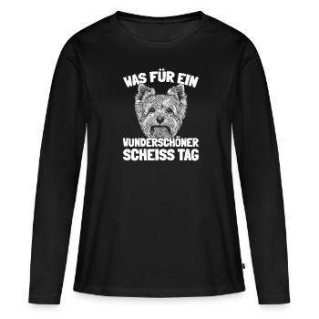 Yorkshire Terriers, please keep your mouth shut - Women's Premium Organic Long Sleeve Shirt - black - Front - Julia (174cm)