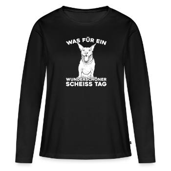 Bull Terriers, please keep your mouth shut - Women's Premium Organic Long Sleeve Shirt - black - Front - Julia (174cm)