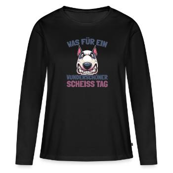Bull Terriers, please keep your mouth shut - Women's Premium Organic Long Sleeve Shirt - black - Front - Julia (174cm)