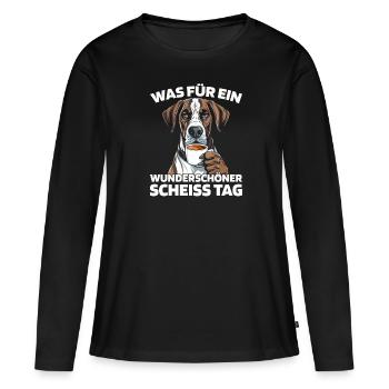 Great Dane, please keep your mouth shut - Women's Premium Organic Long Sleeve Shirt - black - Front - Julia (174cm)