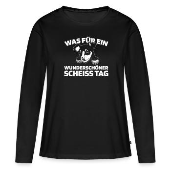 Dachshund Dachshund Please keep your mouth shut - Women's Premium Organic Long Sleeve Shirt - black - Front - Julia (174cm)