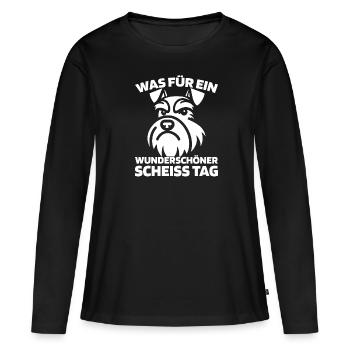 Schnauzer dog please keep your mouth shut - Women's Premium Organic Long Sleeve Shirt - black - Front - Julia (174cm)