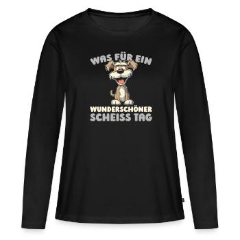 Schnauzer dog please keep your mouth shut - Women's Premium Organic Long Sleeve Shirt - black - Front - Julia (174cm)