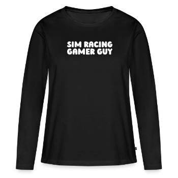 Sim Racing - T-shirt manches longues Premium bio Femme - noir - Devant - Julia (174cm)